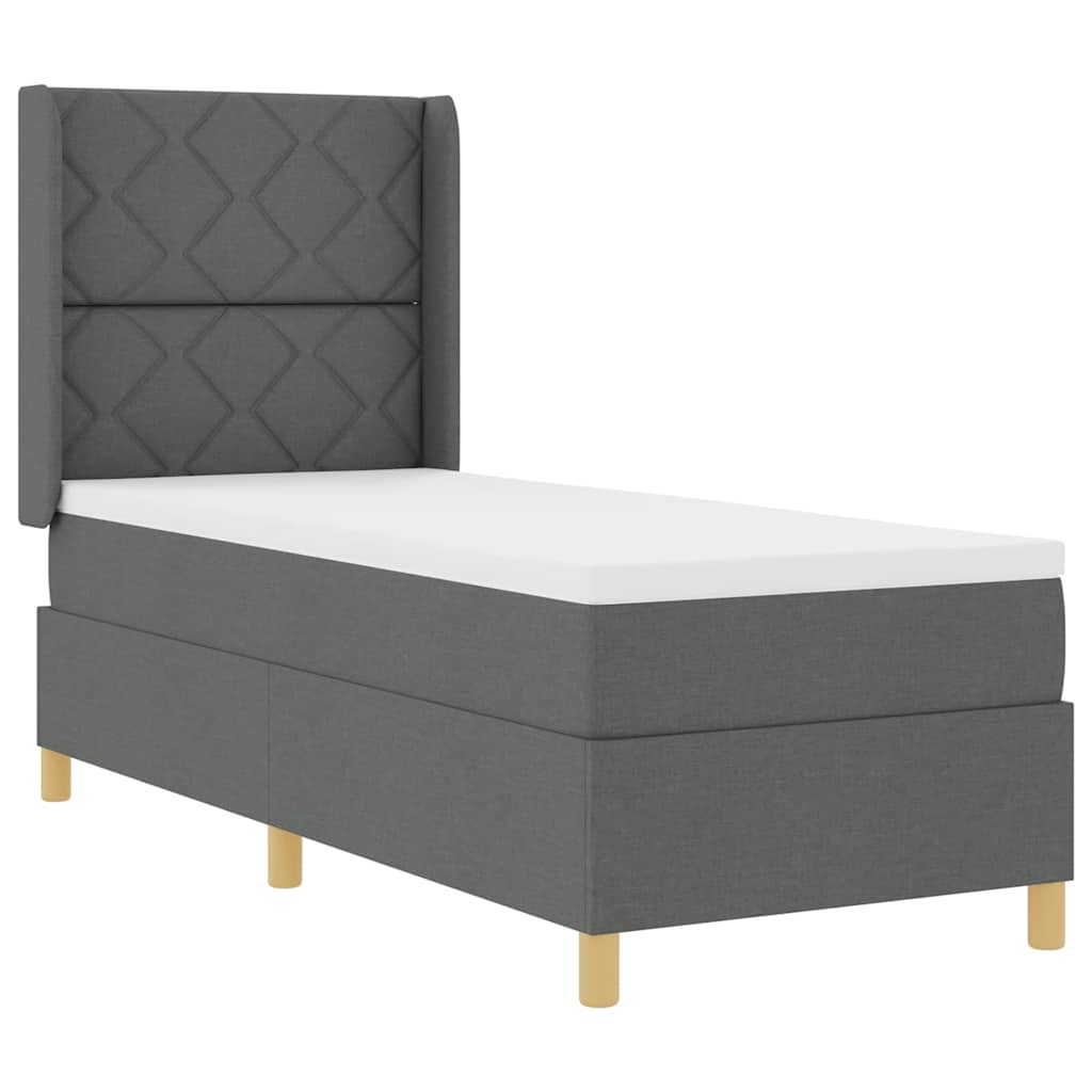 Boxspringbed met matras Donkergrijs 80 x 200 cm Stof