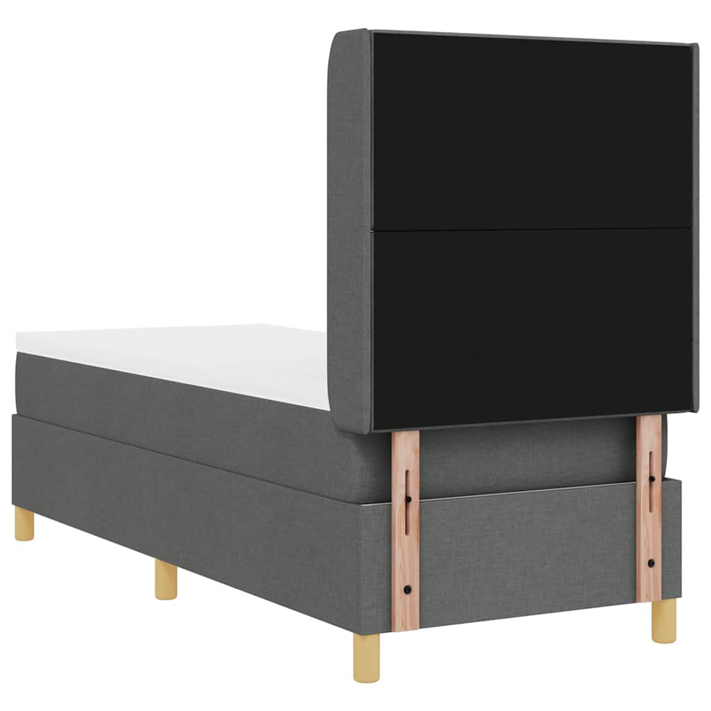 Boxspringbed met matras Donkergrijs 80 x 200 cm Stof