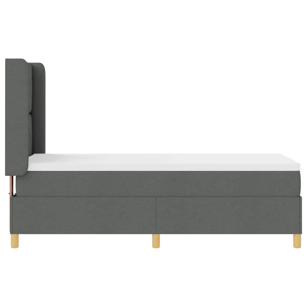Boxspringbed met matras Donkergrijs 80 x 200 cm Stof