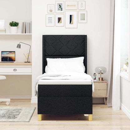 Boxspringbed met hoofdeinde Zwart 80 x 200 cm Stof