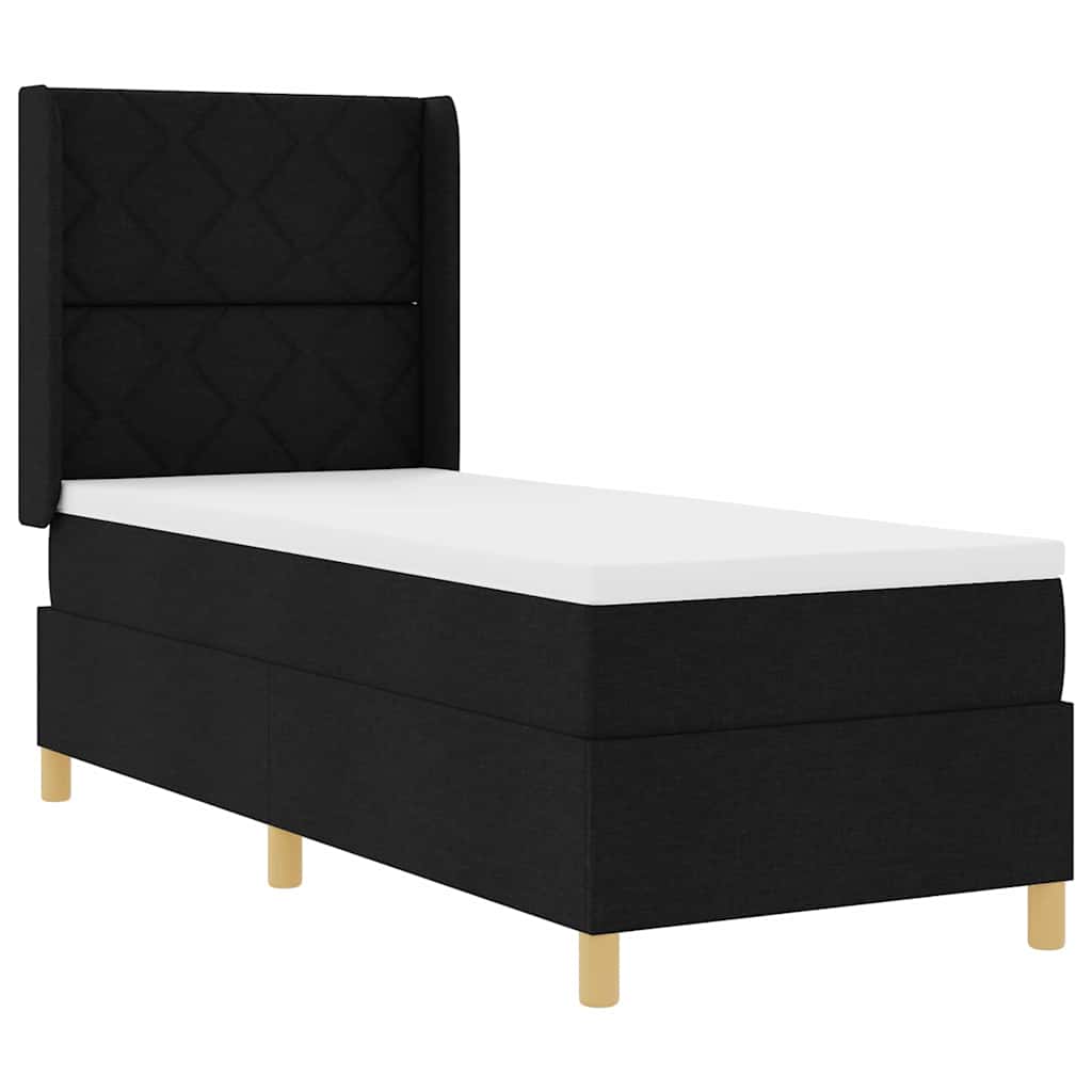 Boxspringbed met hoofdeinde Zwart 80 x 200 cm Stof