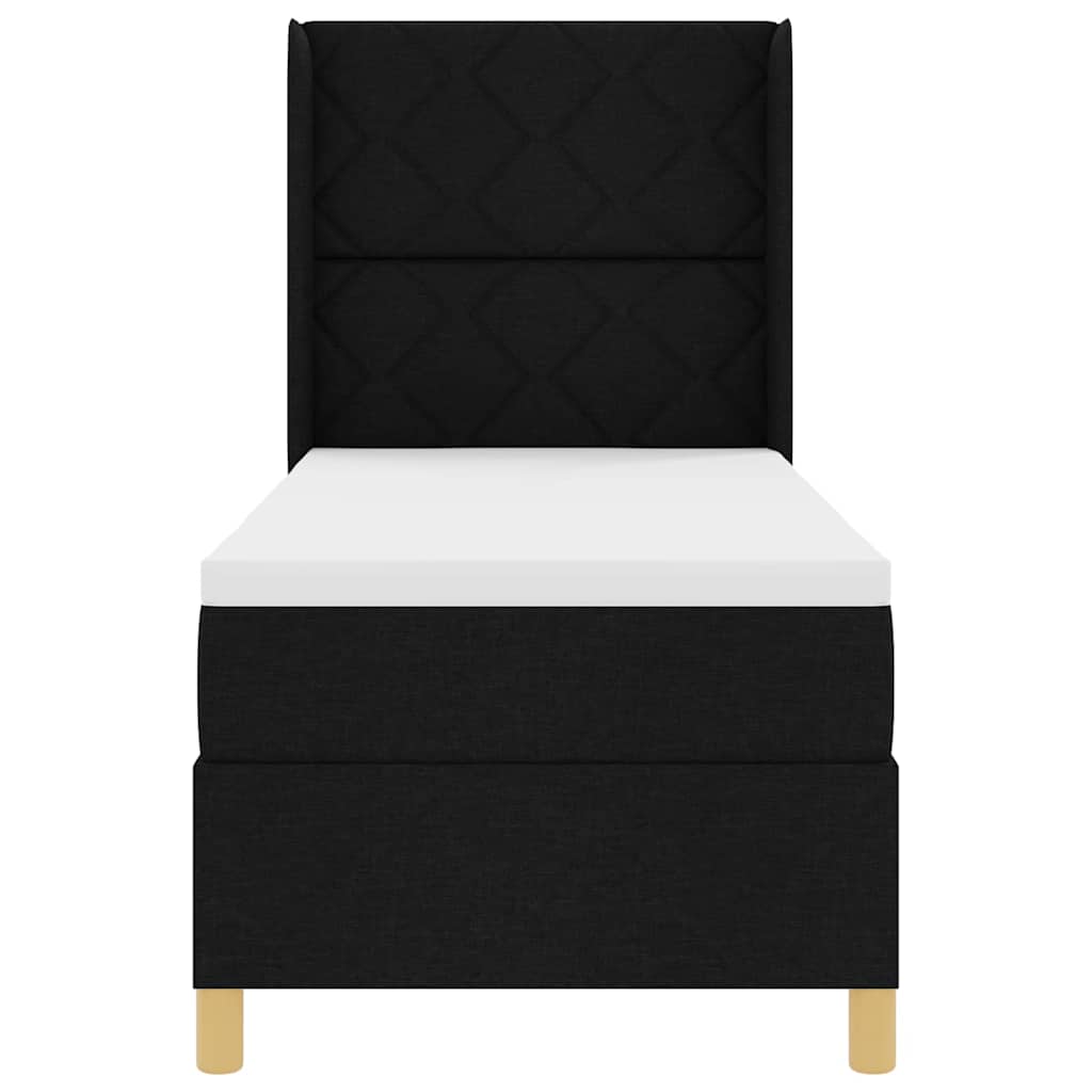 Boxspringbed met hoofdeinde Zwart 80 x 200 cm Stof