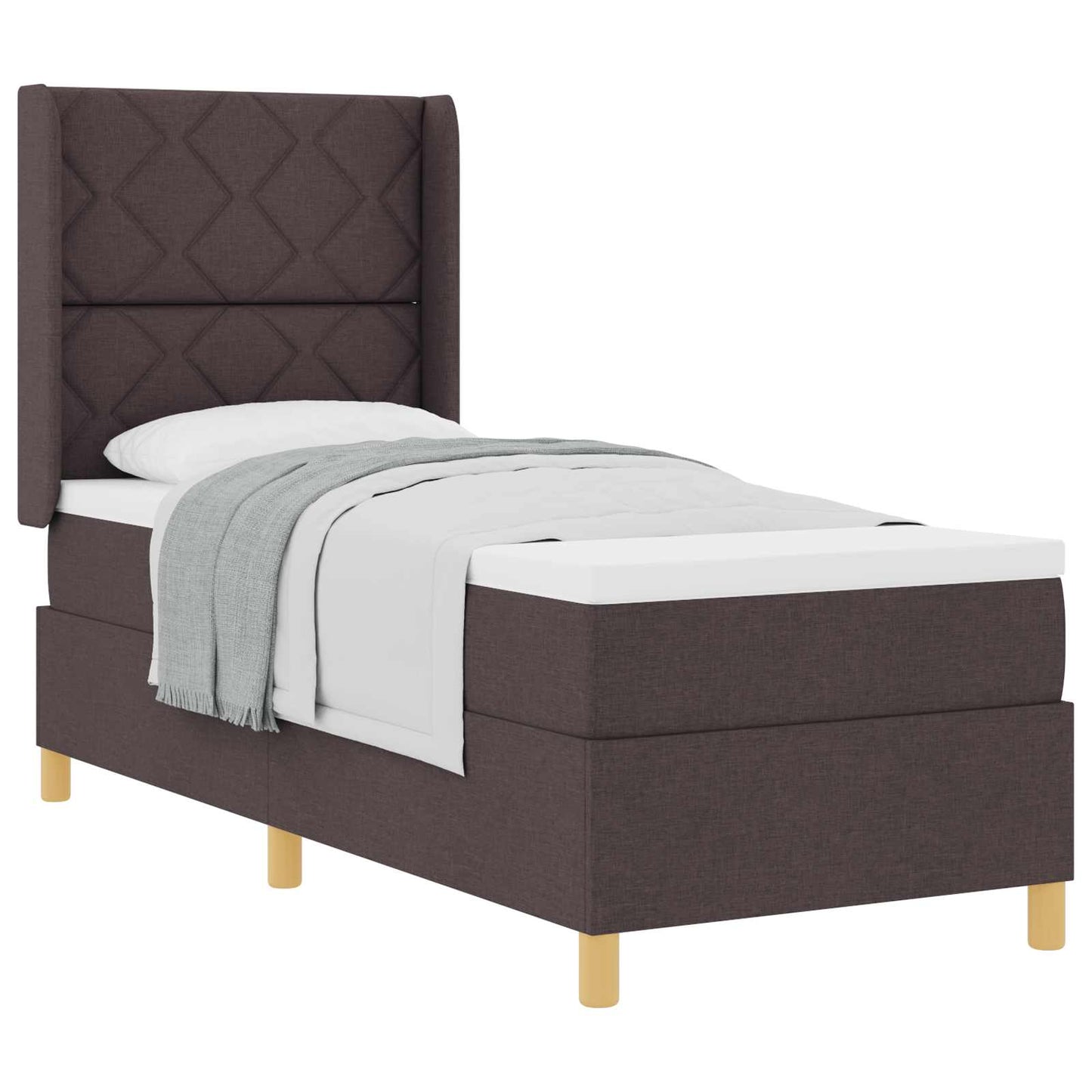 Boxspringbed met hoofdeinde Donkerbruin 80 x 200 cm Stof