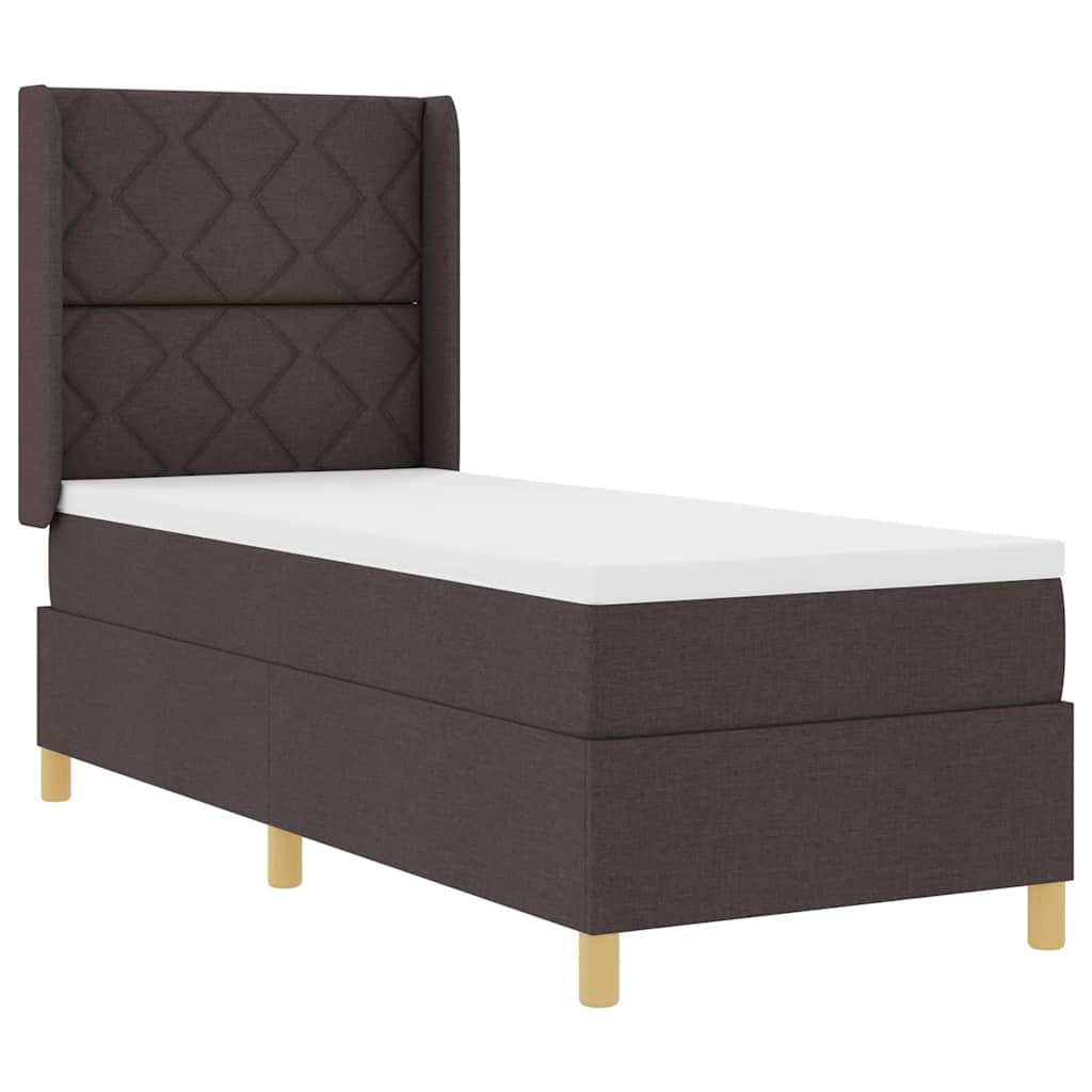 Boxspringbed met hoofdeinde Donkerbruin 80 x 200 cm Stof