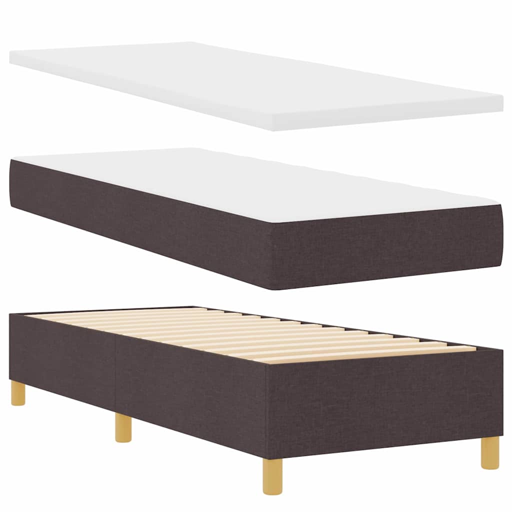 Boxspringbed met hoofdeinde Donkerbruin 80 x 200 cm Stof