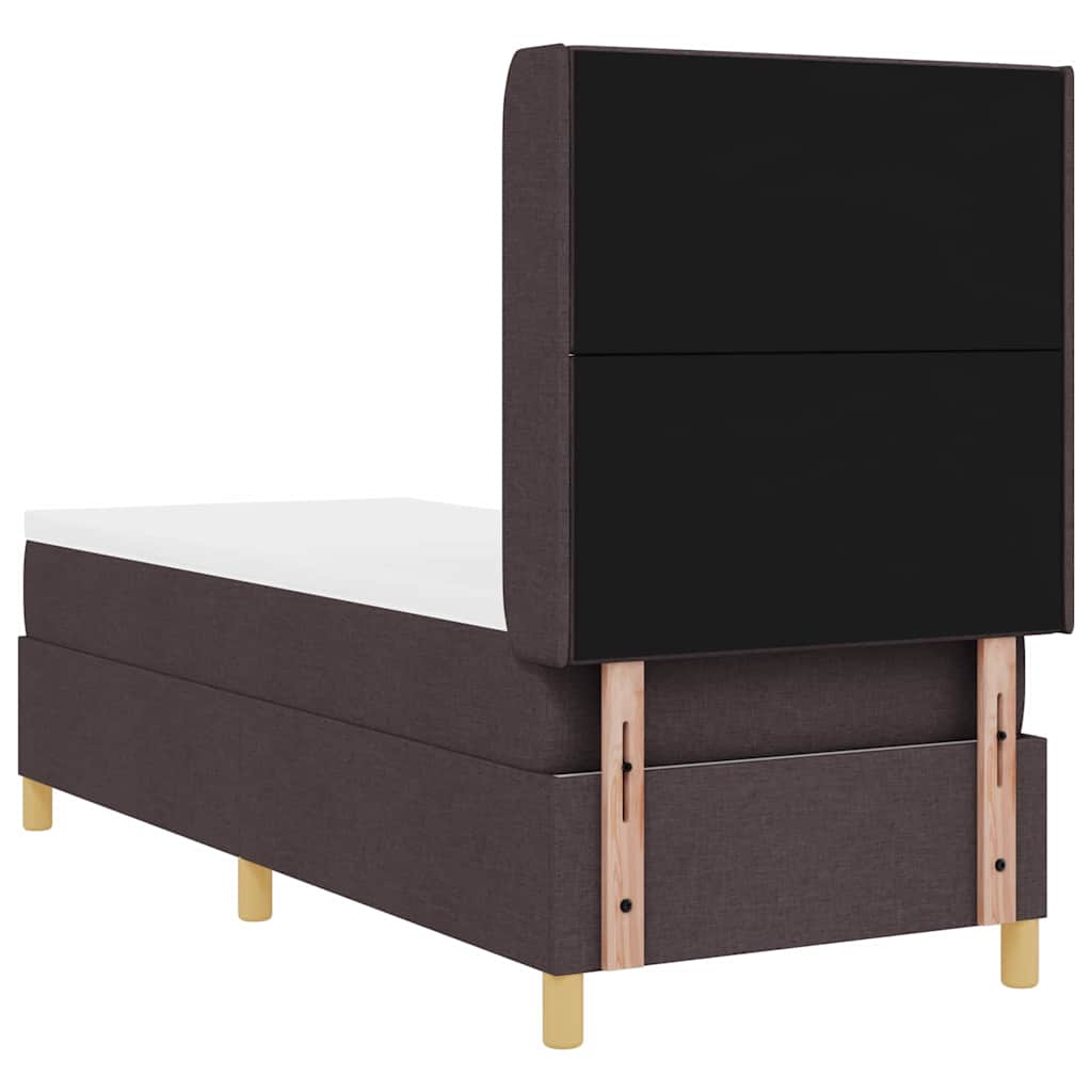Boxspringbed met hoofdeinde Donkerbruin 80 x 200 cm Stof