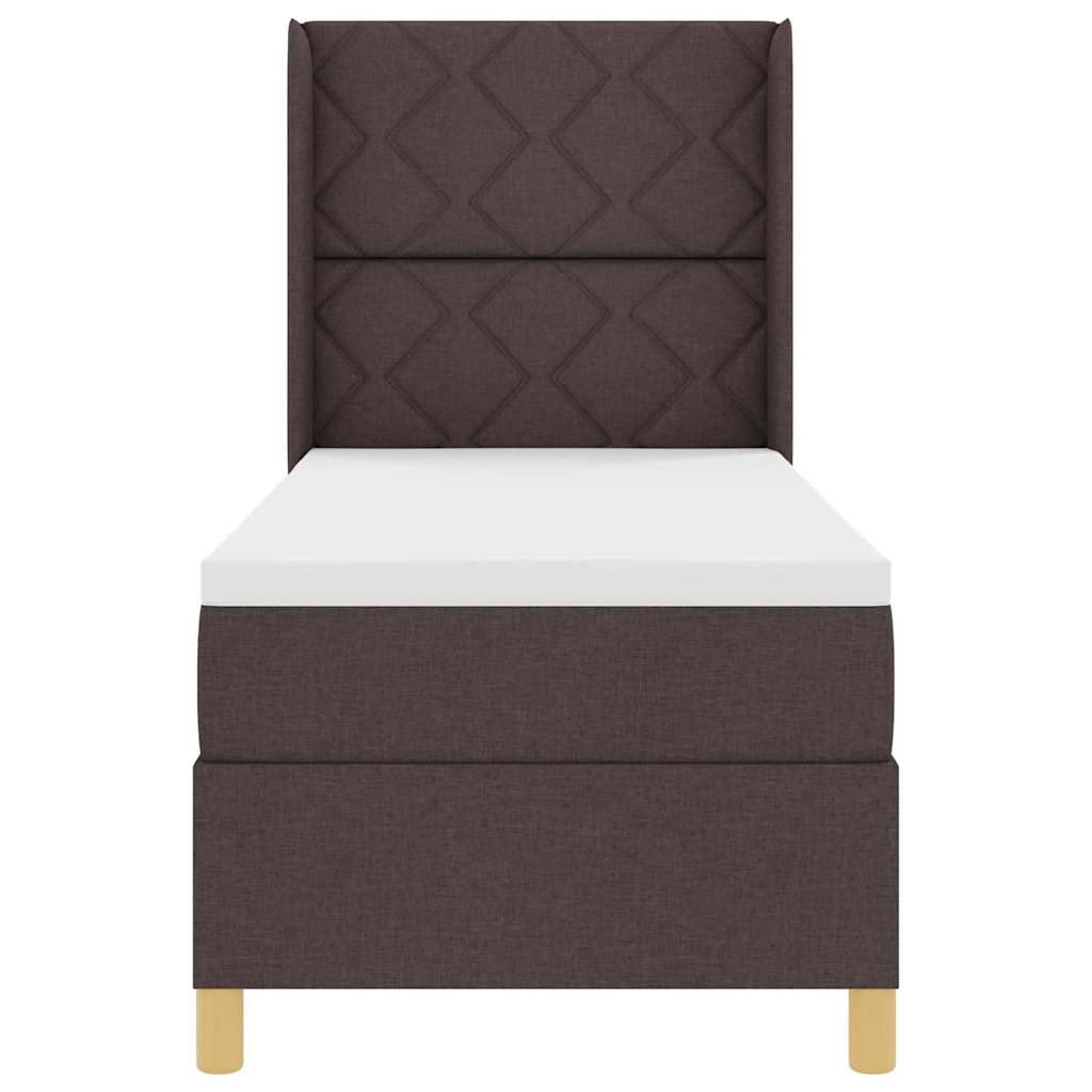 Boxspringbed met hoofdeinde Donkerbruin 80 x 200 cm Stof