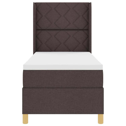 Boxspringbed met hoofdeinde Donkerbruin 80 x 200 cm Stof