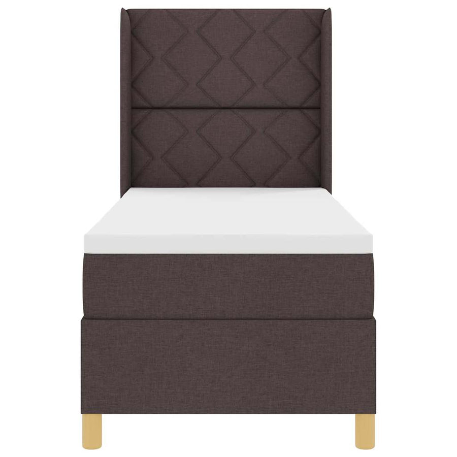 Boxspringbed met hoofdeinde Donkerbruin 80 x 200 cm Stof