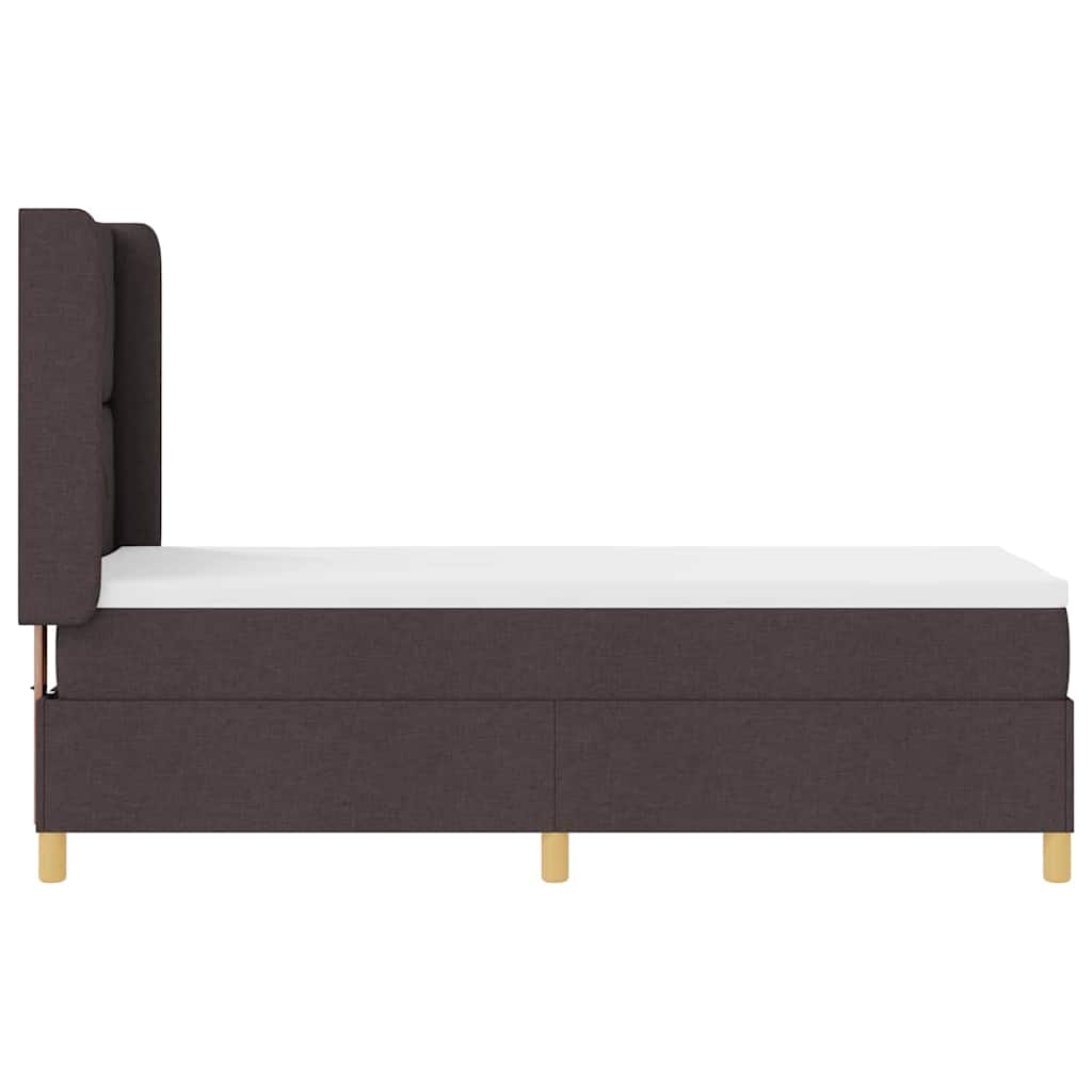 Boxspringbed met hoofdeinde Donkerbruin 80 x 200 cm Stof