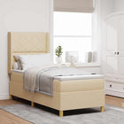 Boxspringbed crème 80x200 cm stof