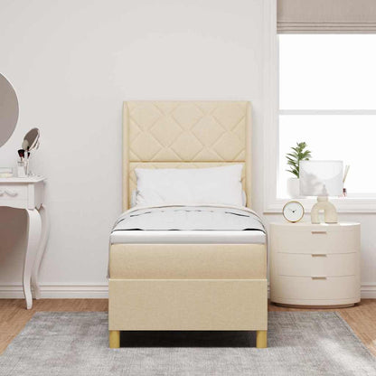 Boxspringbed met hoofdeinde Crème 80 x 200 cm Stof