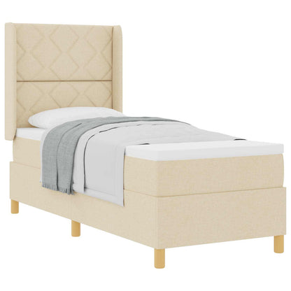 Boxspringbed met hoofdeinde Crème 80 x 200 cm Stof