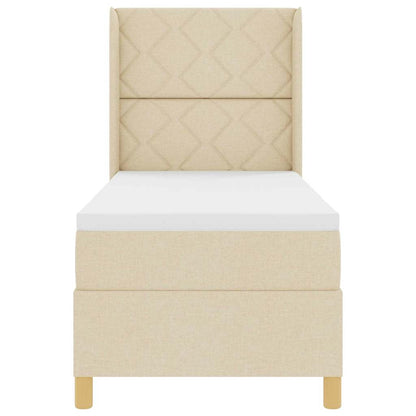 Boxspringbed met hoofdeinde Crème 80 x 200 cm Stof