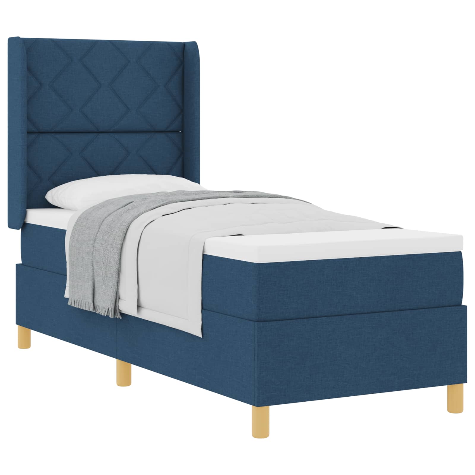 Boxspringbed met hoofdeinde Blauw 80 x 200 cm Stof