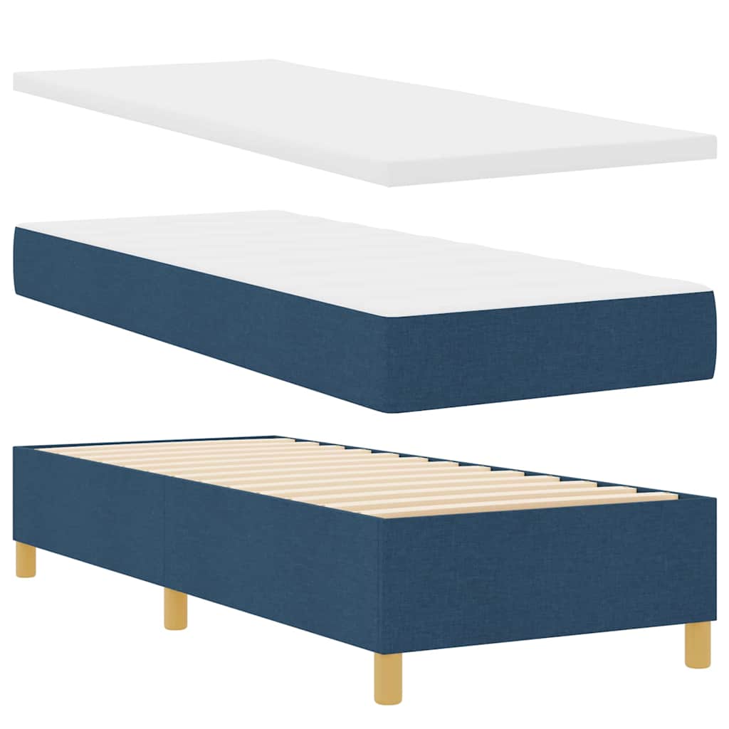 Boxspringbed met hoofdeinde Blauw 80 x 200 cm Stof