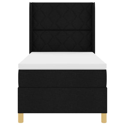 Boxspringbed met hoofdeinde Zwart 90 x 190 cm Stof
