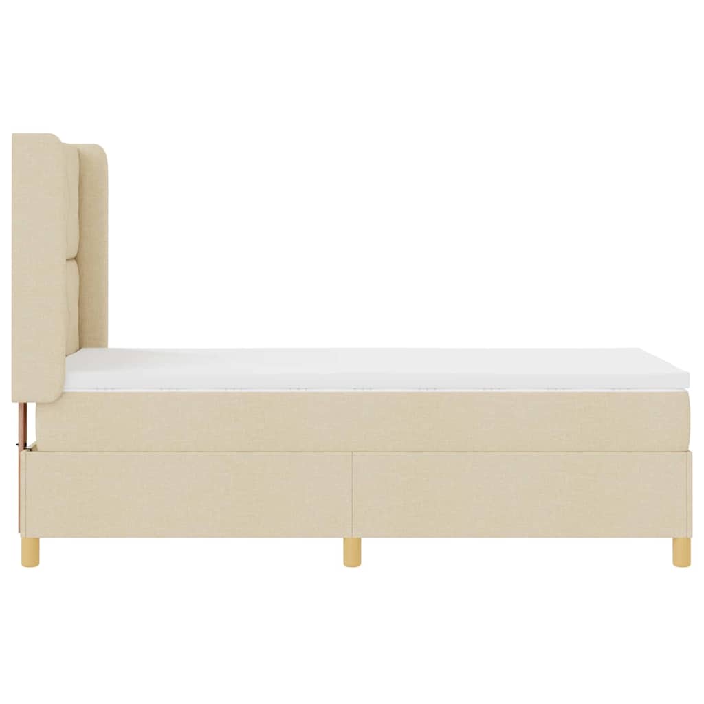 Boxspringbed met hoofdeinde Crème 90 x 190 cm Stof