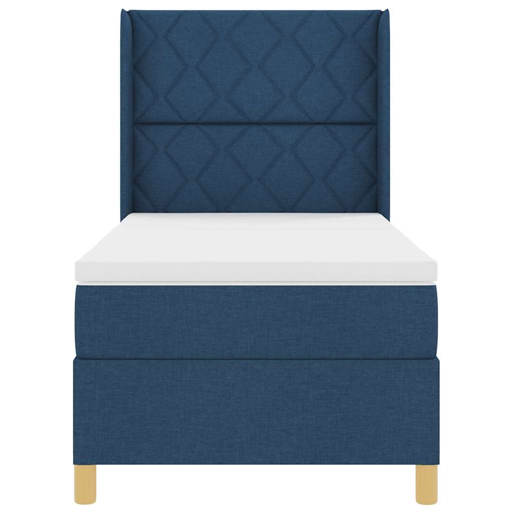 Boxspringbed met hoofdeinde Blauw 90 x 190 cm Stof