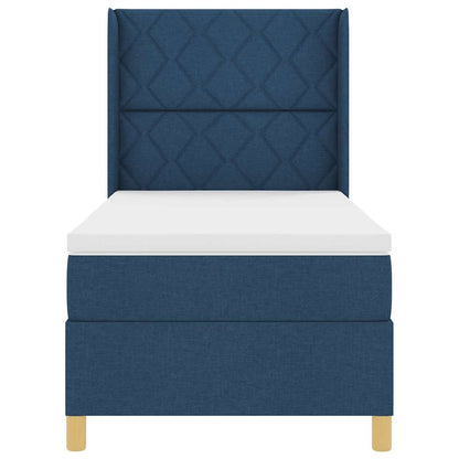 Boxspringbed met hoofdeinde Blauw 90 x 190 cm Stof