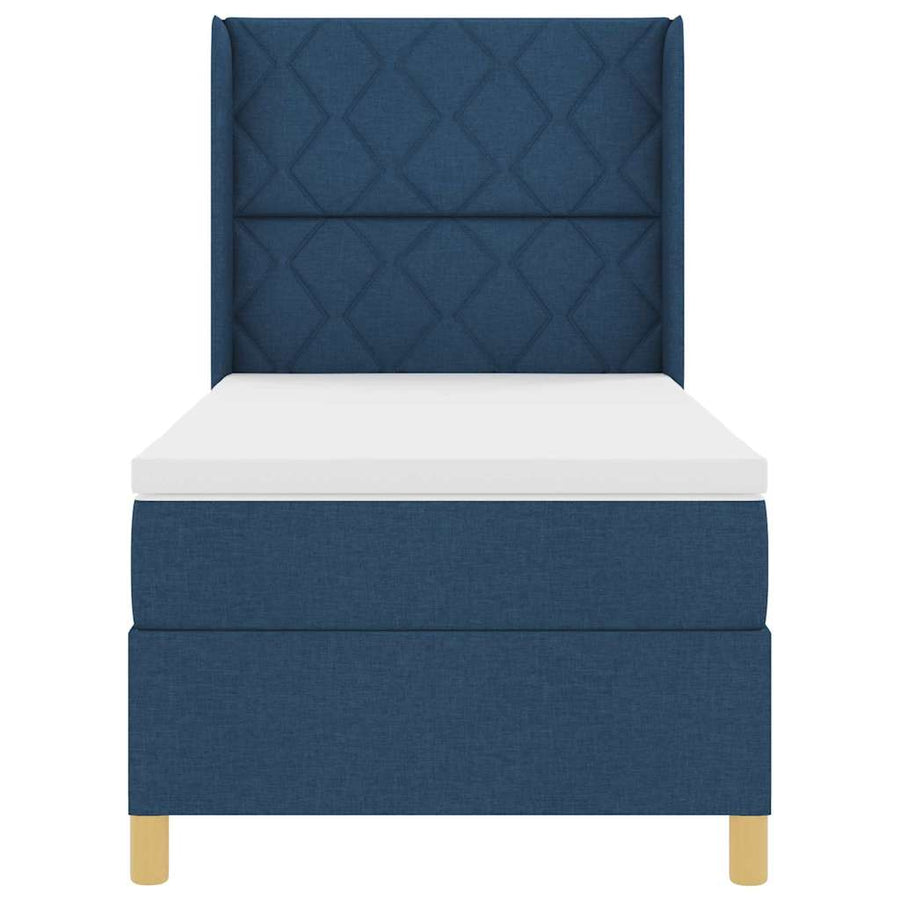 Boxspringbed met hoofdeinde Blauw 90 x 190 cm Stof