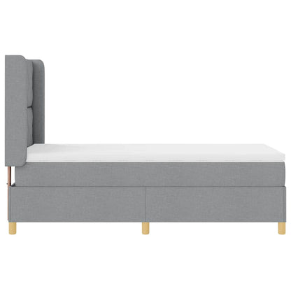 Boxspringbed met hoofdeinde Lichtgrijs 90 x 200 cm Stof