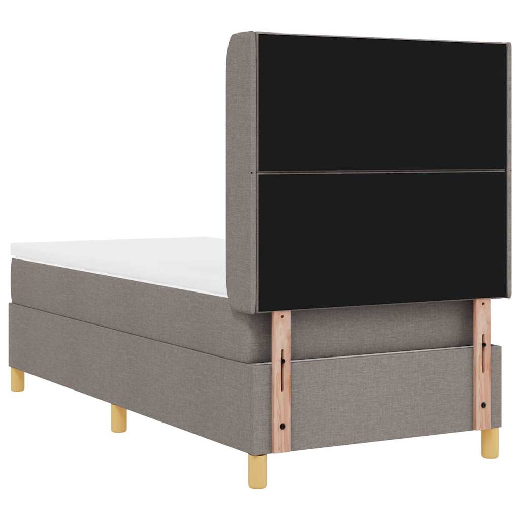 Boxspringbed met hoofdeinde Taupe 100 x 200 cm Stof
