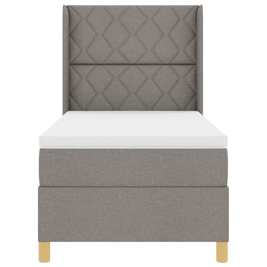 Boxspringbed met hoofdeinde Taupe 100 x 200 cm Stof