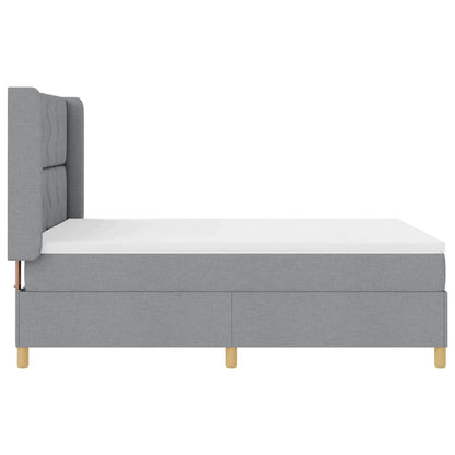 Boxspringbed met hoofdeinde Lichtgrijs 140 x 190 cm Stof