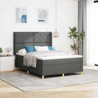 Boxspringbed 140x190 cm donkergrijs stof