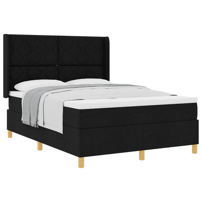 Boxspringbed met hoofdeinde Zwart 140 x 190 cm Stof