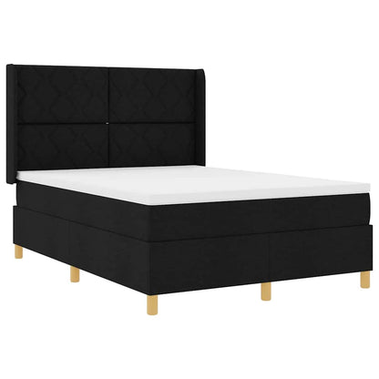 Boxspringbed met hoofdeinde Zwart 140 x 190 cm Stof