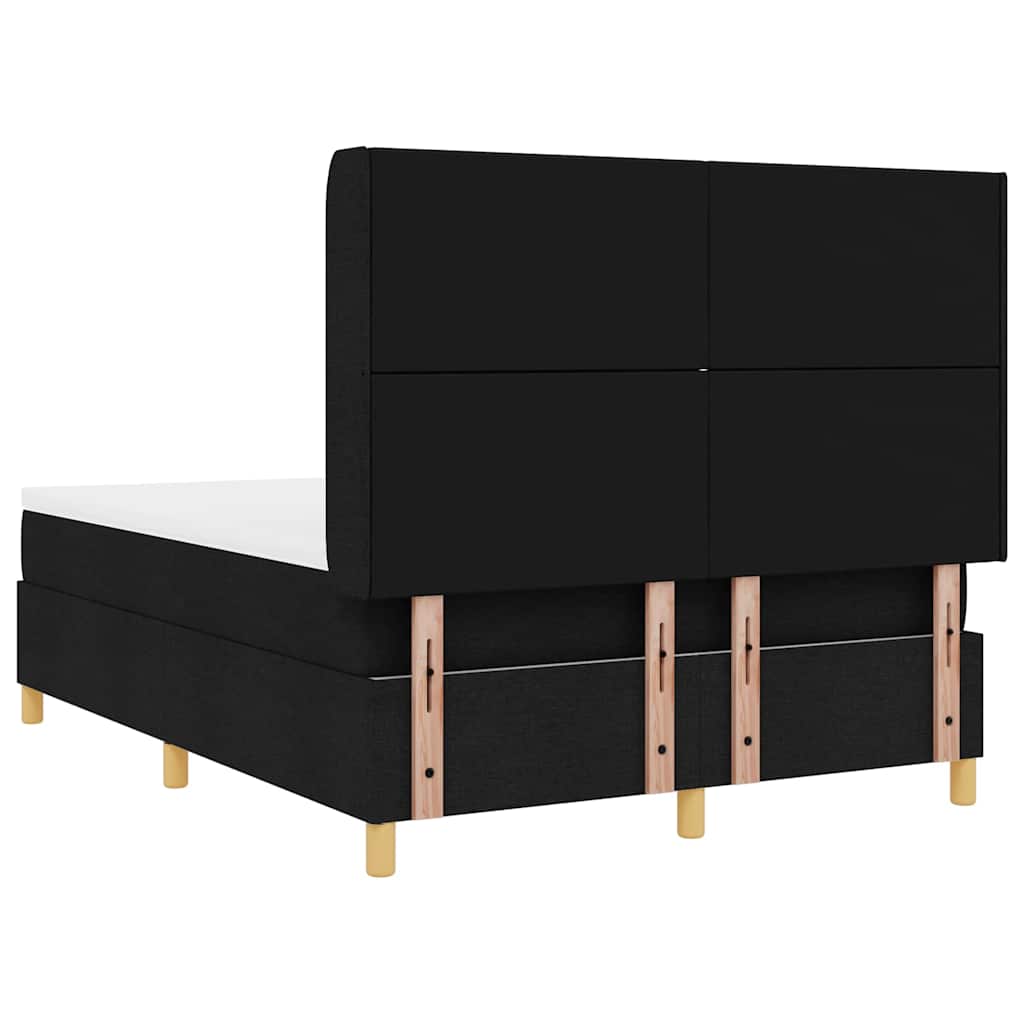 Boxspringbed met hoofdeinde Zwart 140 x 190 cm Stof