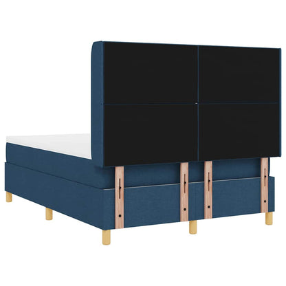 Boxspringbed met hoofdeinde Blauw 140 x 190 cm Stof