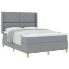 Boxspringbed lichtgrijs 140x200 cm stof