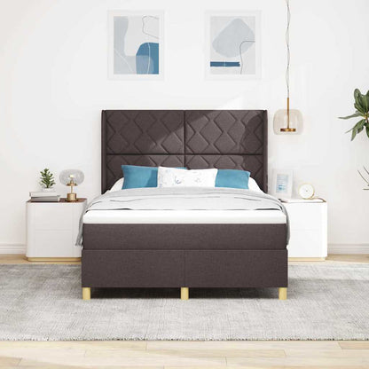Boxspringbed met hoofdeinde Donkerbruin 140 x 200 cm Stof
