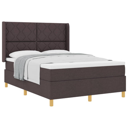 Boxspringbed met hoofdeinde Donkerbruin 140 x 200 cm Stof