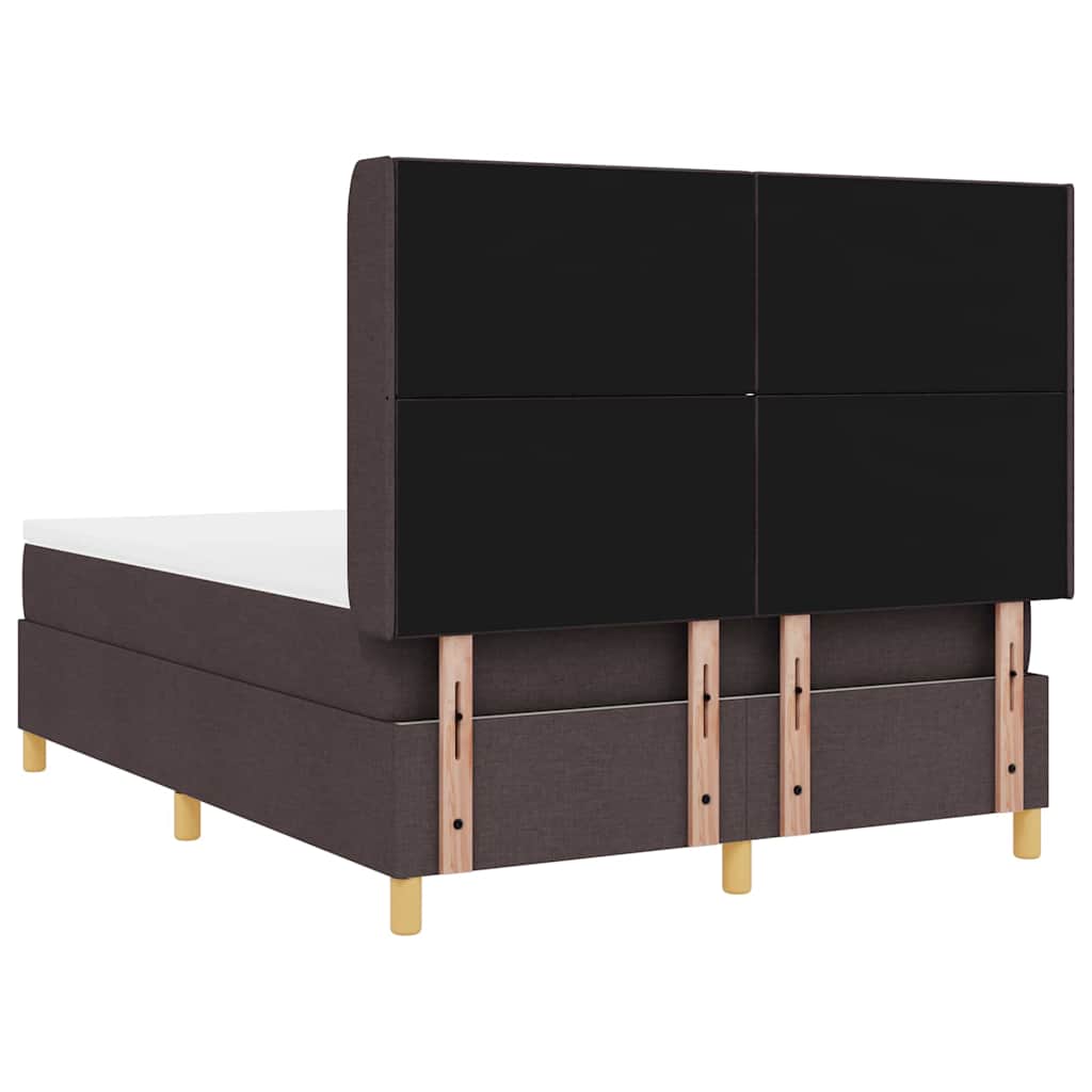Boxspringbed met hoofdeinde Donkerbruin 140 x 200 cm Stof