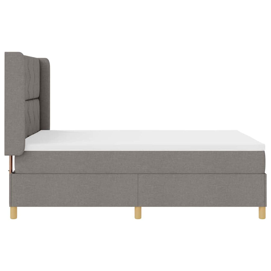 Boxspringbed met hoofdeinde Taupe 140 x 200 cm Stof