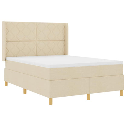 Boxspringbed met hoofdeinde Crème 140 x 200 cm Stof