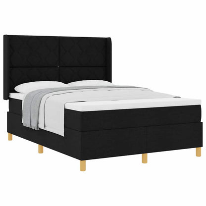 Boxspringbed met matras met hoofdeinde Zwart 160 x 200 cm Stof