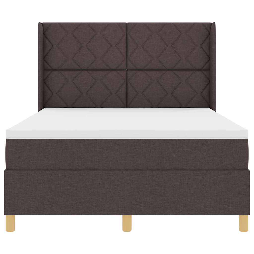Boxspringbed met hoofdeinde Donkerbruin 160 x 200 cm Stof