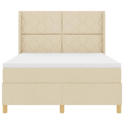 Boxspringbed met hoofdeinde Crème 160 x 200 cm Stof