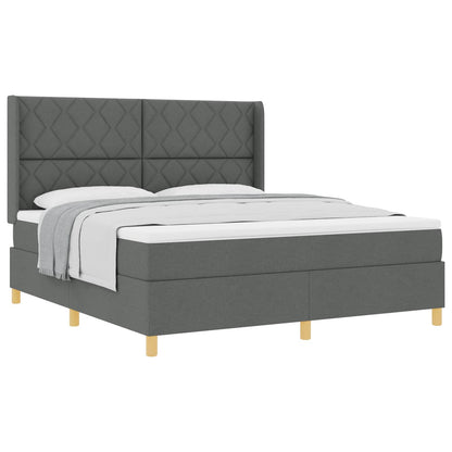 Boxspringbed met hoofdeinde Donkergrijs 180 x 200 cm Stof
