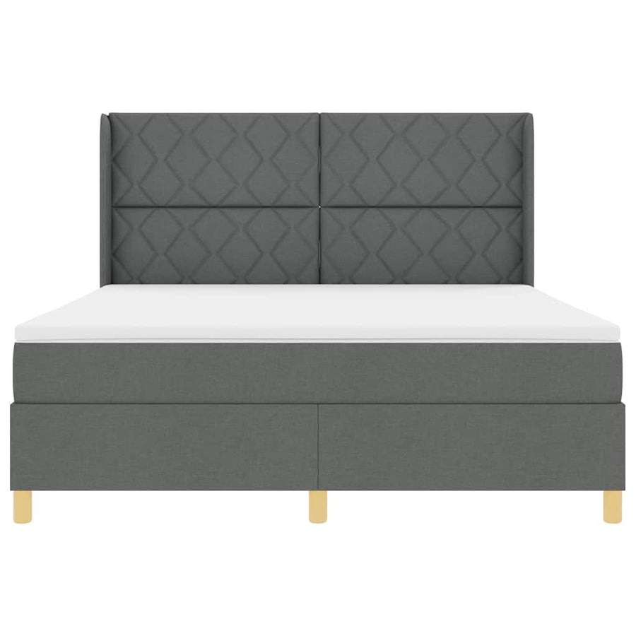 Boxspringbed met hoofdeinde Donkergrijs 180 x 200 cm Stof