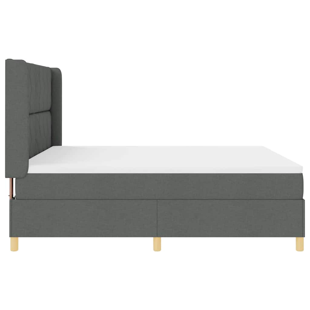 Boxspringbed met hoofdeinde Donkergrijs 180 x 200 cm Stof