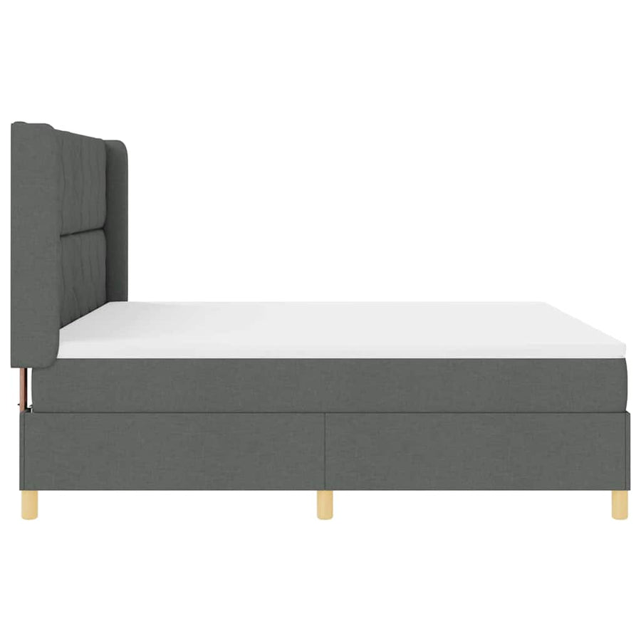 Boxspringbed met hoofdeinde Donkergrijs 180 x 200 cm Stof