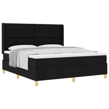 Boxspringbed met hoofdeinde Zwart 180 x 200 cm Stof