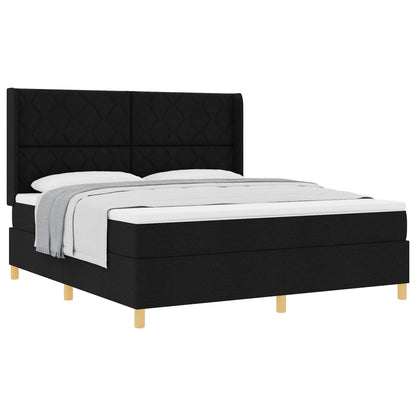 Boxspringbed met hoofdeinde Zwart 180 x 200 cm Stof