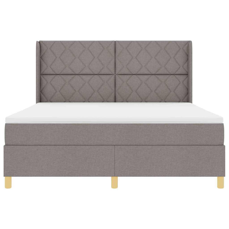 Boxspringbed met hoofdeinde Taupe 180 x 200 cm Stof
